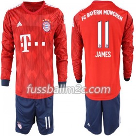 Fußballtrikots FC Bayern München James Rodriguez 11 Kinder Heim Trikotsatz 2018-2019 Langarm